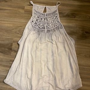 American Eagle Flowy Tank w Crochet Detail Front